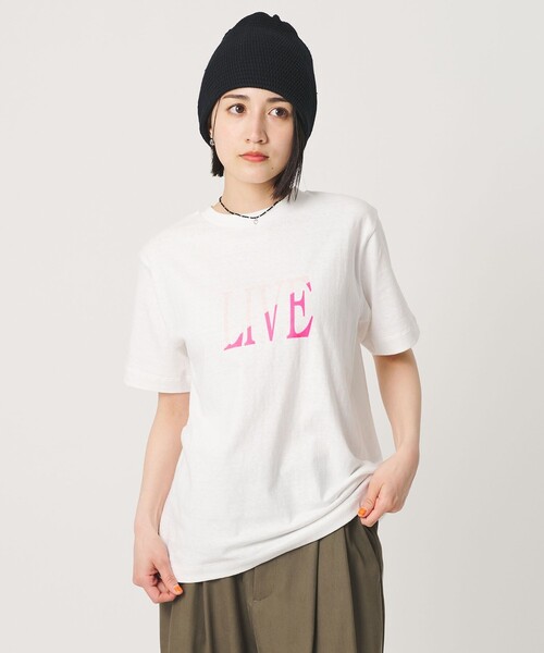 AMERICANA(アメリカーナ)の「<Americana>LIVE プリント Tシャツ(Tシャツ/カットソー・レディース・ホワイト/ベージュ・FREE)」の2枚目の写真