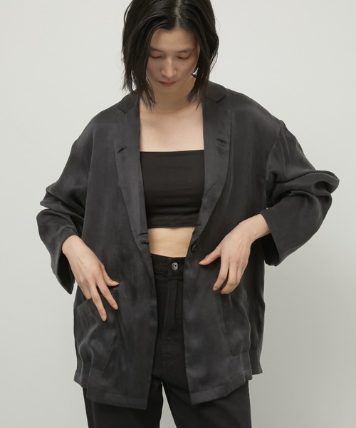 LA PEAU DE GEM（ラポドゥジェム）の「【LA PEAU DE GEM】2way drape jacket/2wayドレープジャケット（テーラードジャケット・レディース・ベージュ/ブラック・FREE）」の18枚目の写真