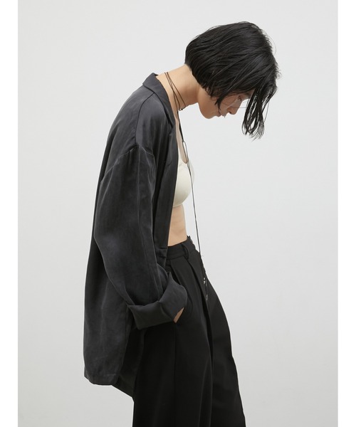 LA PEAU DE GEM(ラポドゥジェム)の「【LA PEAU DE GEM】2way drape jacket/2wayドレープジャケット(テーラードジャケット・レディース・ベージュ/ブラック・FREE)」の9枚目の写真