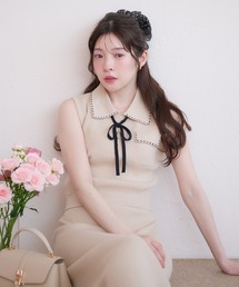 fupel（フぺル）の「ribbon stitch polo set up   リボンステッチポロセットアップ（セットアップ）」