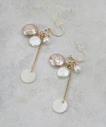 フェイクパールしゃらしゃらピアス