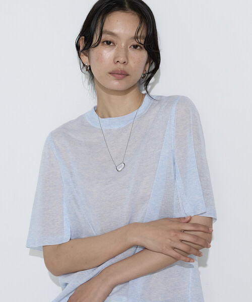 COMME CA(コムサ)の「レーヨンイタリア糸 半袖プルオーバー(ニット/セーター・レディース・キナリ/ネイビー/サックスブルー・9号/11号)」の19枚目の写真