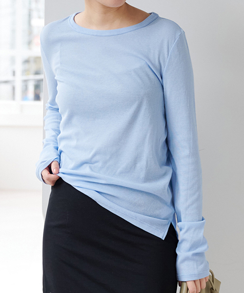 EMILY WEEK（エミリーウィーク）の「《追加11》パウダリーコットンプルオーバー（Tシャツ/カットソー・レディース・ホワイト/ブルー系その他・FREE）」の6枚目の写真