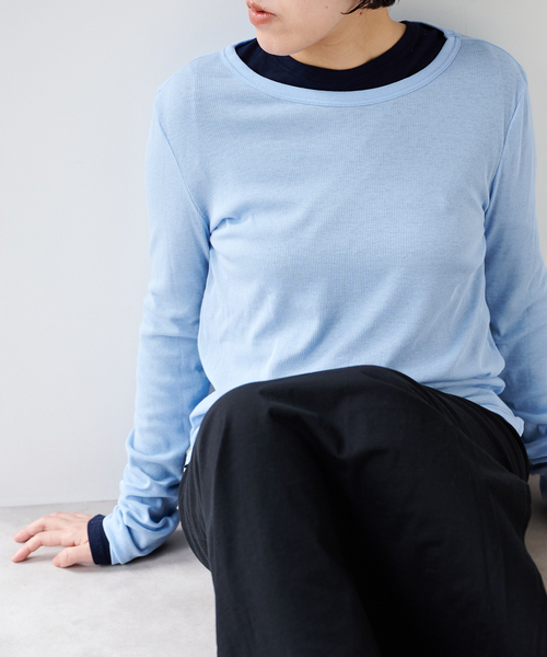 EMILY WEEK（エミリーウィーク）の「《追加11》パウダリーコットンプルオーバー（Tシャツ/カットソー・レディース・ホワイト/ブルー系その他・FREE）」の7枚目の写真