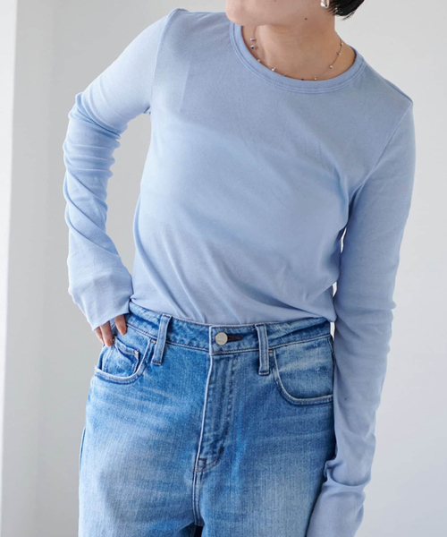 EMILY WEEK（エミリーウィーク）の「《追加11》パウダリーコットンプルオーバー（Tシャツ/カットソー・レディース・ホワイト/ブルー系その他・FREE）」の14枚目の写真
