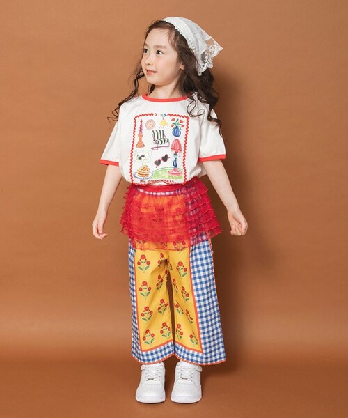 DRC branshes(ディーアールシーブランシェス)の「【WEB限定/りぃー×branshesコラボ】チュールフリル(スカート・キッズ・レッド/ブラウン/アイボリー・M/S)」の18枚目の写真