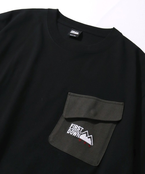 FIRST DOWN(ファーストダウン)の「【FIRST DOWN/ファーストダウン】S/S POCKET TEE / ポケット ショートスリーブTシャツ(Tシャツ/カットソー・メンズ・ヘザーグレー/ブラック・XL/L/M)」の6枚目の写真