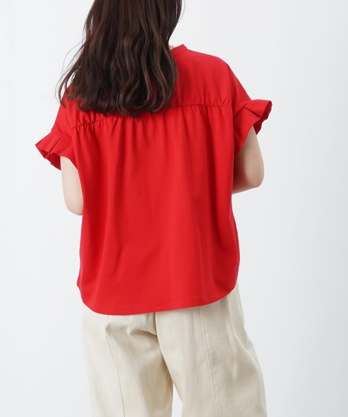LUCA/LADY LUCK LUCA(ルカ/レディラックルカ)の「LC/LLL セミシルケットシャーリング半袖スキッパープルオーバー(Tシャツ/カットソー・レディース・レッド/ブルー/ブラック・FREE)」の8枚目の写真
