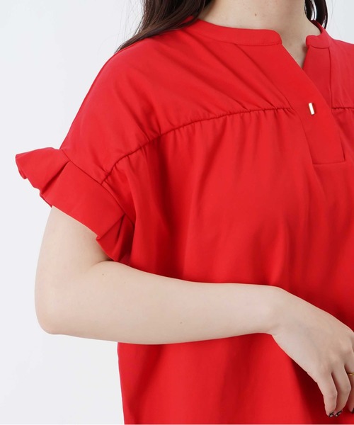 LUCA/LADY LUCK LUCA(ルカ/レディラックルカ)の「LC/LLL セミシルケットシャーリング半袖スキッパープルオーバー(Tシャツ/カットソー・レディース・レッド/ブルー/ブラック・FREE)」の11枚目の写真