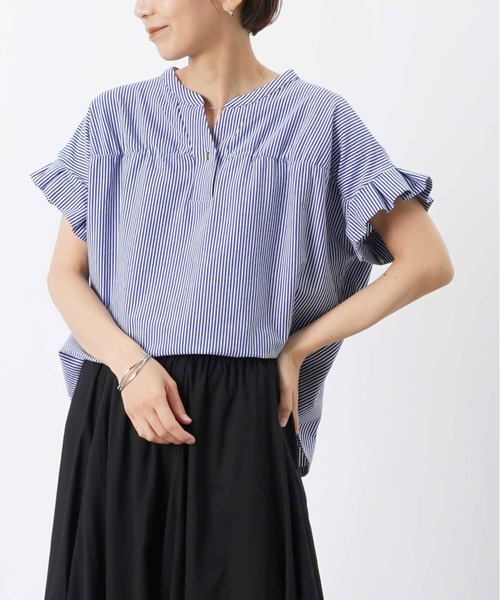 LUCA/LADY LUCK LUCA(ルカ/レディラックルカ)の「LC/LLL セミシルケットシャーリング半袖スキッパープルオーバー(Tシャツ/カットソー・レディース・レッド/ブルー/ブラック・FREE)」の12枚目の写真