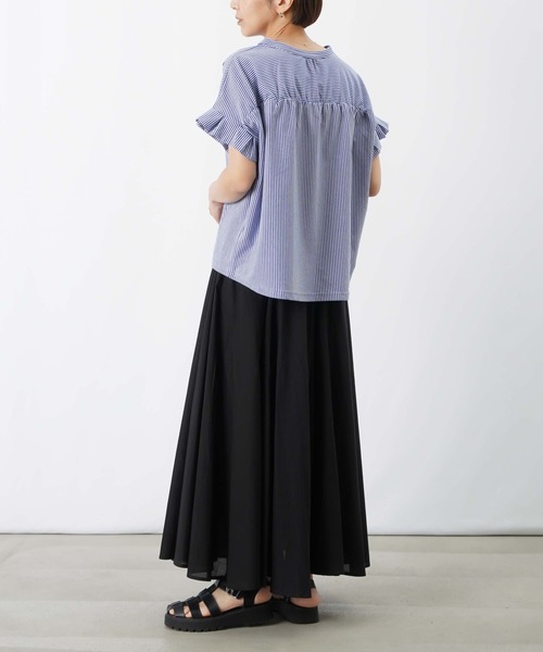 LUCA/LADY LUCK LUCA(ルカ/レディラックルカ)の「LC/LLL セミシルケットシャーリング半袖スキッパープルオーバー(Tシャツ/カットソー・レディース・レッド/ブルー/ブラック・FREE)」の16枚目の写真