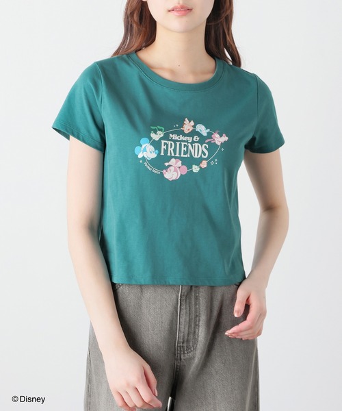 Honeys(ハニーズ)の「【ハニさら・接触冷感・UVカット】ディズニー/Tシャツ(Tシャツ/カットソー・レディース・ホワイト/ピンク/グリーン/ライトブルー/ブラック・L/M/S)」の4枚目の写真