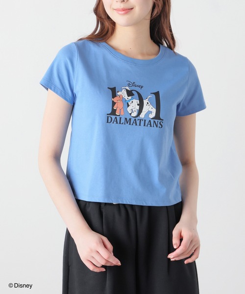Honeys(ハニーズ)の「【ハニさら・接触冷感・UVカット】ディズニー/Tシャツ(Tシャツ/カットソー・レディース・ホワイト/ピンク/グリーン/ライトブルー/ブラック・L/M/S)」の1枚目の写真