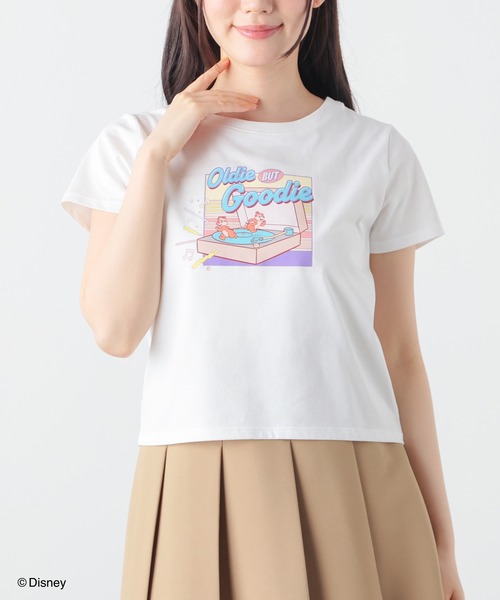 Honeys(ハニーズ)の「【ハニさら・接触冷感・UVカット】ディズニー/Tシャツ(Tシャツ/カットソー・レディース・ホワイト/ピンク/グリーン/ライトブルー/ブラック・L/M/S)」の8枚目の写真