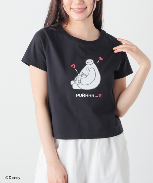 Honeys(ハニーズ)の「【ハニさら・接触冷感・UVカット】ディズニー/Tシャツ(Tシャツ/カットソー・レディース・ホワイト/ピンク/グリーン/ライトブルー/ブラック・L/M/S)」の11枚目の写真