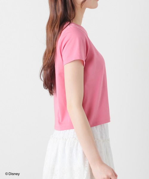 Honeys(ハニーズ)の「【ハニさら・接触冷感・UVカット】ディズニー/Tシャツ(Tシャツ/カットソー・レディース・ホワイト/ピンク/グリーン/ライトブルー/ブラック・L/M/S)」の18枚目の写真