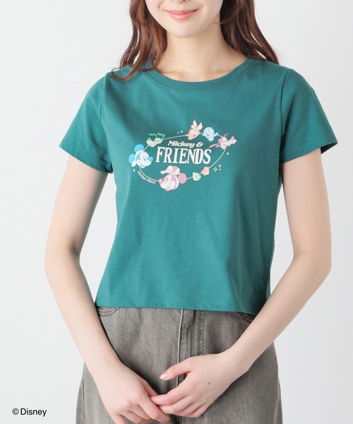 Honeys(ハニーズ)の「【ハニさら・接触冷感・UVカット】ディズニー/Tシャツ(Tシャツ/カットソー・レディース・ホワイト/ピンク/グリーン/ライトブルー/ブラック・L/M/S)」の22枚目の写真