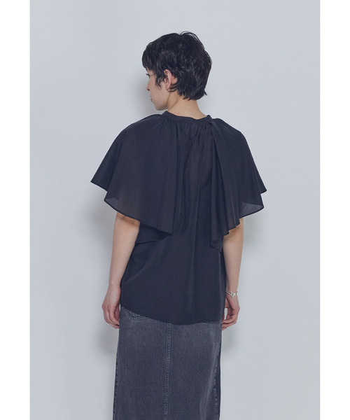 1er Arrondissement(プルミエアロンディスモン)の「シアーキュプラシルクラッフルブラウス(シャツ/ブラウス・レディース・ブラック系その他3/オフホワイト/グレー系その他5・38/36)」の7枚目の写真