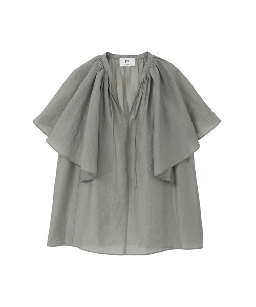 1er Arrondissement(プルミエアロンディスモン)の「シアーキュプラシルクラッフルブラウス(シャツ/ブラウス・レディース・ブラック系その他3/オフホワイト/グレー系その他5・38/36)」の18枚目の写真