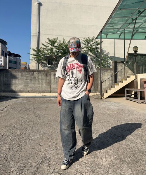 AGOD（エージーオーディー）の「ワンタックウォッシュドバルーンデニムパンツ[ミディアムブルー]（デニムパンツ・レディース・その他・SMALL/MEDIUM/LARGE/X-LARGE）」の13枚目の写真
