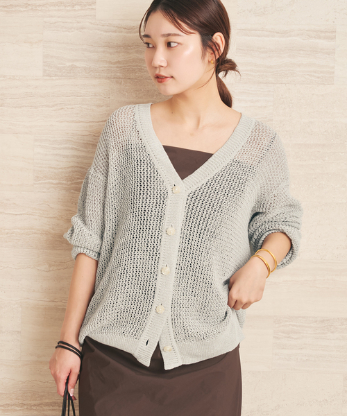 t...☆plageプラージュ♥︎ ロングリブカーデ♥︎ グレージュF cardigan – C.T.plage