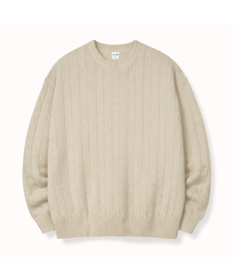 Lia Round neck twisted cable knitwear 5 Color [BLBK_5011]