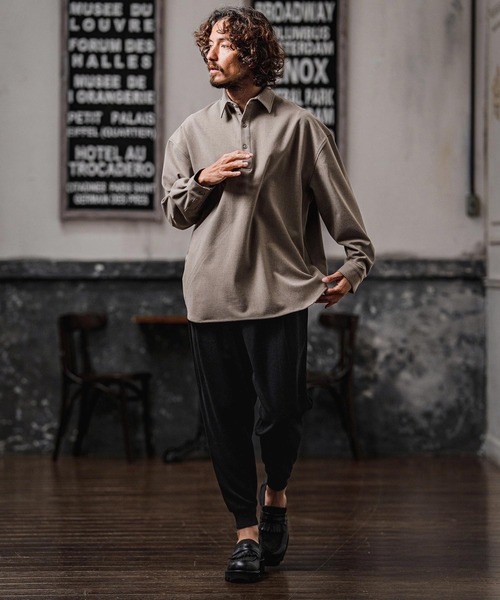 CAMBIO(カンビオ)の「mp15106-Brushed Tuck Slub Jogger Pants ジョガーパンツ(A71326cmb)(その他パンツ・メンズ・ベージュ/ブラック/チャコール/ブラウン・L/M/S)」の9枚目の写真
