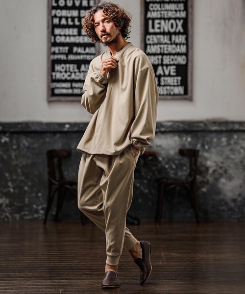 CAMBIO(カンビオ)の「mp15106-Brushed Tuck Slub Jogger Pants ジョガーパンツ(A71326cmb)(その他パンツ・メンズ・ベージュ/ブラック/チャコール/ブラウン・L/M/S)」の18枚目の写真