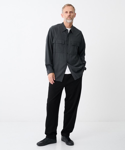 ATTACHMENT(アタッチメント)の「【ATTACHMENT/アタッチメント】CU/RY FIBRIL TAFFETA PATCH POCKET L/S SHIRT(シャツ/ブラウス・メンズ・ブラック/ダークグレー・2/1)」の6枚目の写真