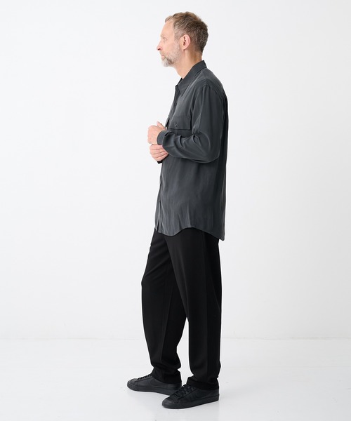 ATTACHMENT(アタッチメント)の「【ATTACHMENT/アタッチメント】CU/RY FIBRIL TAFFETA PATCH POCKET L/S SHIRT(シャツ/ブラウス・メンズ・ブラック/ダークグレー・2/1)」の7枚目の写真