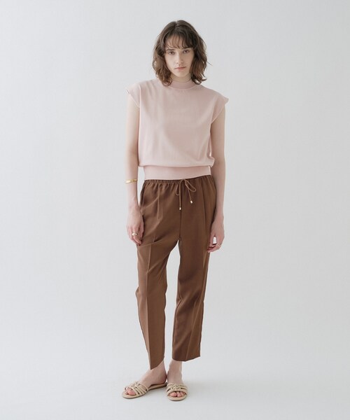 cloenc（クロエンス）の「【ひんやり／マシンウォッシュ】フレンチスリーブニット（ニット/セーター・レディース・ピンク/サックスブルー/ホワイト/ブラック/ワイン系1/ブラック系2・02）」の15枚目の写真
