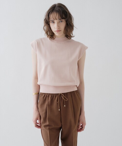 cloenc（クロエンス）の「【ひんやり／マシンウォッシュ】フレンチスリーブニット（ニット/セーター・レディース・ピンク/サックスブルー/ホワイト/ブラック/ワイン系1/ブラック系2・02）」の17枚目の写真