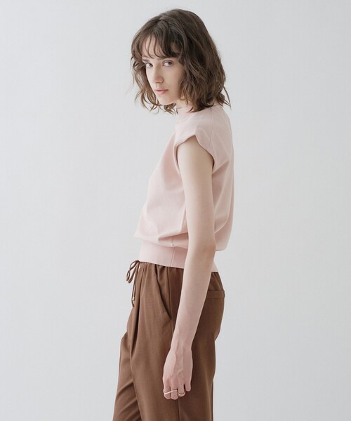 cloenc（クロエンス）の「【ひんやり／マシンウォッシュ】フレンチスリーブニット（ニット/セーター・レディース・ピンク/サックスブルー/ホワイト/ブラック/ワイン系1/ブラック系2・02）」の19枚目の写真
