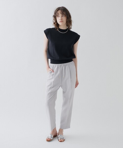 cloenc(クロエンス)の「【ひんやり/マシンウォッシュ】フレンチスリーブニット(ニット/セーター・レディース・ピンク/サックスブルー/ホワイト/ブラック/ワイン系1/ブラック系2・02)」の22枚目の写真