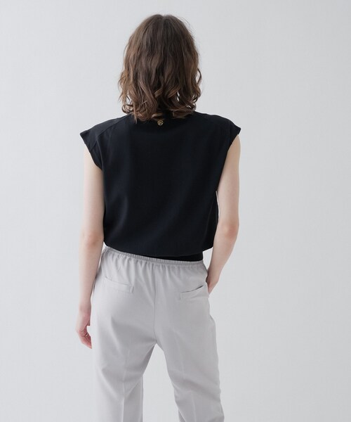 cloenc(クロエンス)の「【ひんやり/マシンウォッシュ】フレンチスリーブニット(ニット/セーター・レディース・ピンク/サックスブルー/ホワイト/ブラック/ワイン系1/ブラック系2・02)」の18枚目の写真