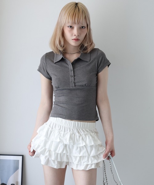 Ulysses（ユリシス）の「ティアードフリルショートパンツ（その他パンツ・レディース・ホワイト/ブラック・F）」の14枚目の写真