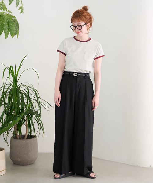 B.C STOCK(ベーセーストック)の「【ZOZO先行販売】手洗い可 / Gleamy / グリーミー パイルリンガーTEE(Tシャツ/カットソー・レディース・ブラウン/グレー/ライトグリーン/アイボリー・FREE)」の11枚目の写真