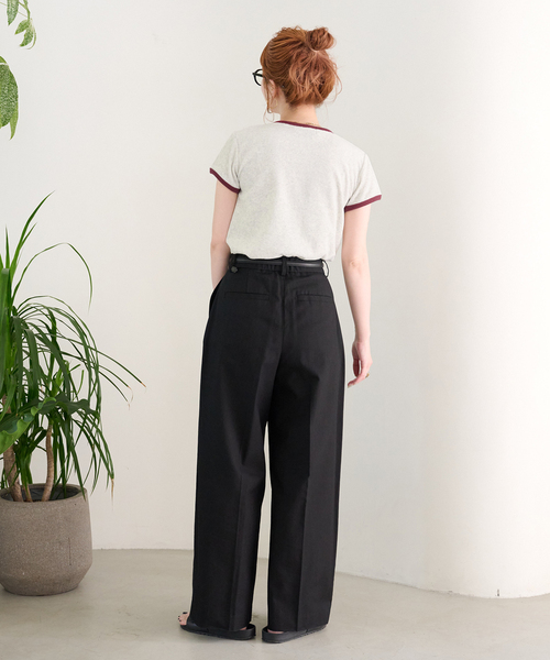 B.C STOCK(ベーセーストック)の「【ZOZO先行販売】手洗い可 / Gleamy / グリーミー パイルリンガーTEE(Tシャツ/カットソー・レディース・ブラウン/グレー/ライトグリーン/アイボリー・FREE)」の9枚目の写真