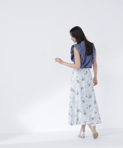 NATURAL BEAUTY BASIC(ナチュラルビューティーベーシック)の「フラワープリントスカート(スカート・レディース・グリーン系その他/ベージュ系その他・MEDIUM/P/S)」の17枚目の写真