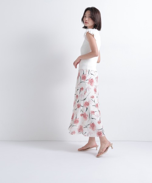 NATURAL BEAUTY BASIC(ナチュラルビューティーベーシック)の「フラワープリントスカート(スカート・レディース・グリーン系その他/ベージュ系その他・MEDIUM/P/S)」の6枚目の写真
