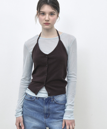 HALTER WOOL KNIT - BROWN