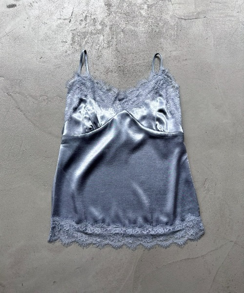 Rohwel（ローウェル）の「Lace Satin Camisole / レースサテンキャミソール（キャミソール・レディース・ホワイト/ライトブルー/ブラック/ブラウン・FREE）」の16枚目の写真