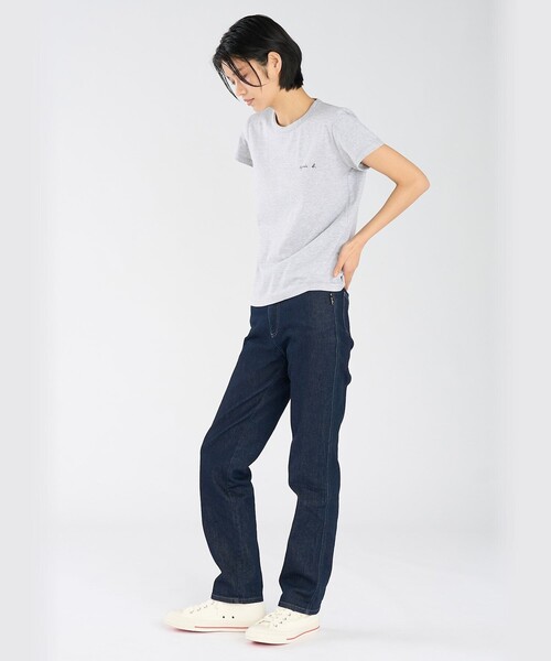 agnes b.（アニエスベー）の「ロゴ プリント コットン 半袖 Tシャツ "Brando"（Tシャツ/カットソー・レディース・グレー・1/2/3）」の7枚目の写真