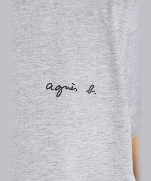 agnes b.（アニエスベー）の「ロゴ プリント コットン 半袖 Tシャツ "Brando"（Tシャツ/カットソー・レディース・グレー・1/2/3）」の8枚目の写真