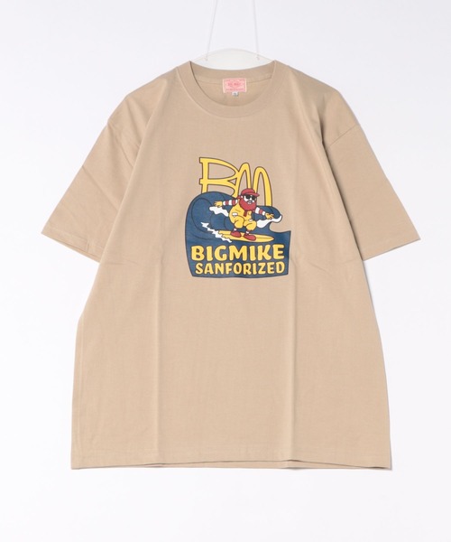 BIG MIKE（ビッグマイク）の「BIG MIKE ビッグマイク / バーガーショップ ロゴ 半袖プリント Tシャツ / 102628401（Tシャツ/カットソー・メンズ・スミクロ/ホワイト/サンドベージュ・X-LARGE/LARGE）」の3枚目の写真