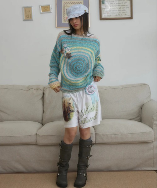L.H.P(エルエイチピー)の「HOLECO/ホレコ/Kiki Printed Shorts(その他パンツ・レディース・シルバー/ホワイト・F)」の5枚目の写真