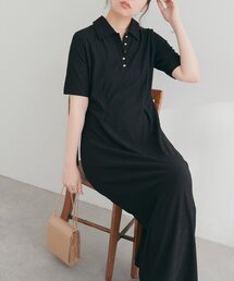 natural couture | タックフレアポロワンピース(ワンピース)