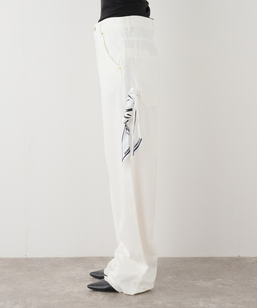 journal standard L'essage（ジャーナルスタンダードレサージュ）の「DARKPARK/ダークパーク LISA - SCARF ADORNED LOOSE FIT パンツ（デニムパンツ・レディース・ホワイト・26/25/24）」の3枚目の写真