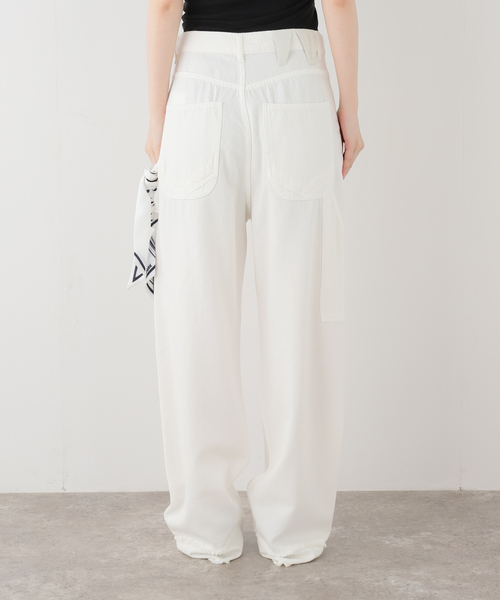journal standard L'essage（ジャーナルスタンダードレサージュ）の「DARKPARK/ダークパーク LISA - SCARF ADORNED LOOSE FIT パンツ（デニムパンツ・レディース・ホワイト・26/25/24）」の4枚目の写真