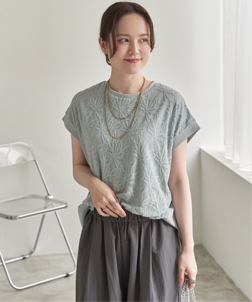 LBC(エルビーシー)の「【プチプラ★1990円】フロントレース切り替えプルオーバー(Tシャツ/カットソー・レディース・オフホワイト/ミント/ネイビー/グレイッシュベージュ・L/M)」の9枚目の写真